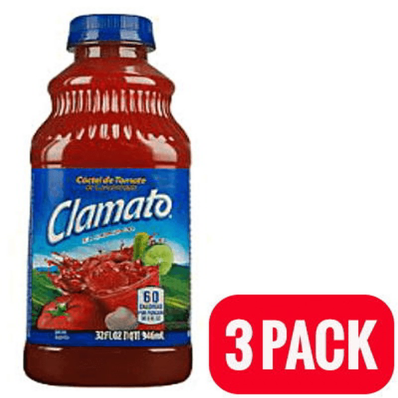 3 pack Clamato cóctel de tomate y almeja 946 ml